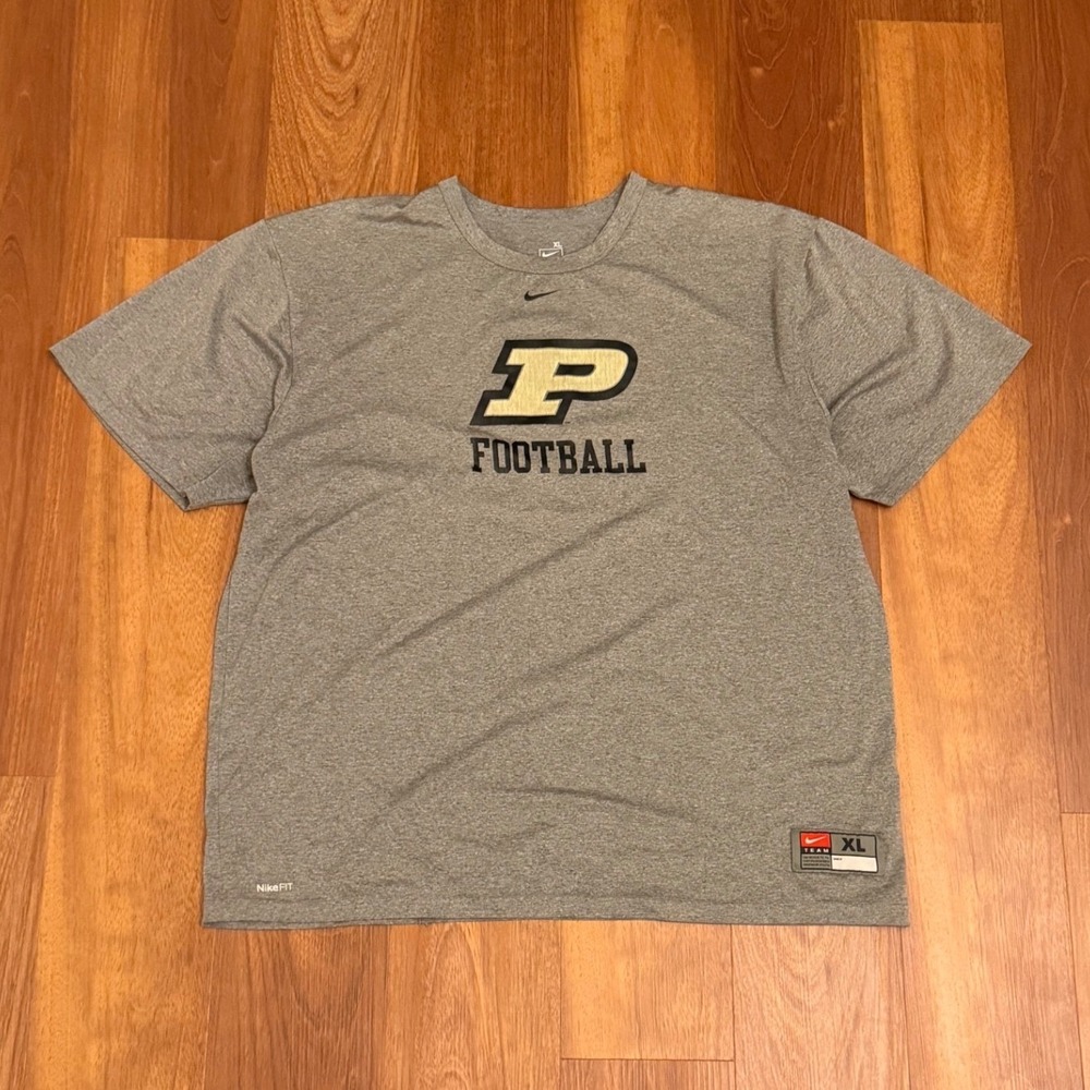 Vintage 2000s Nike Team Purdue Boilermakers Football Gray T-Shirt Men's Size XL